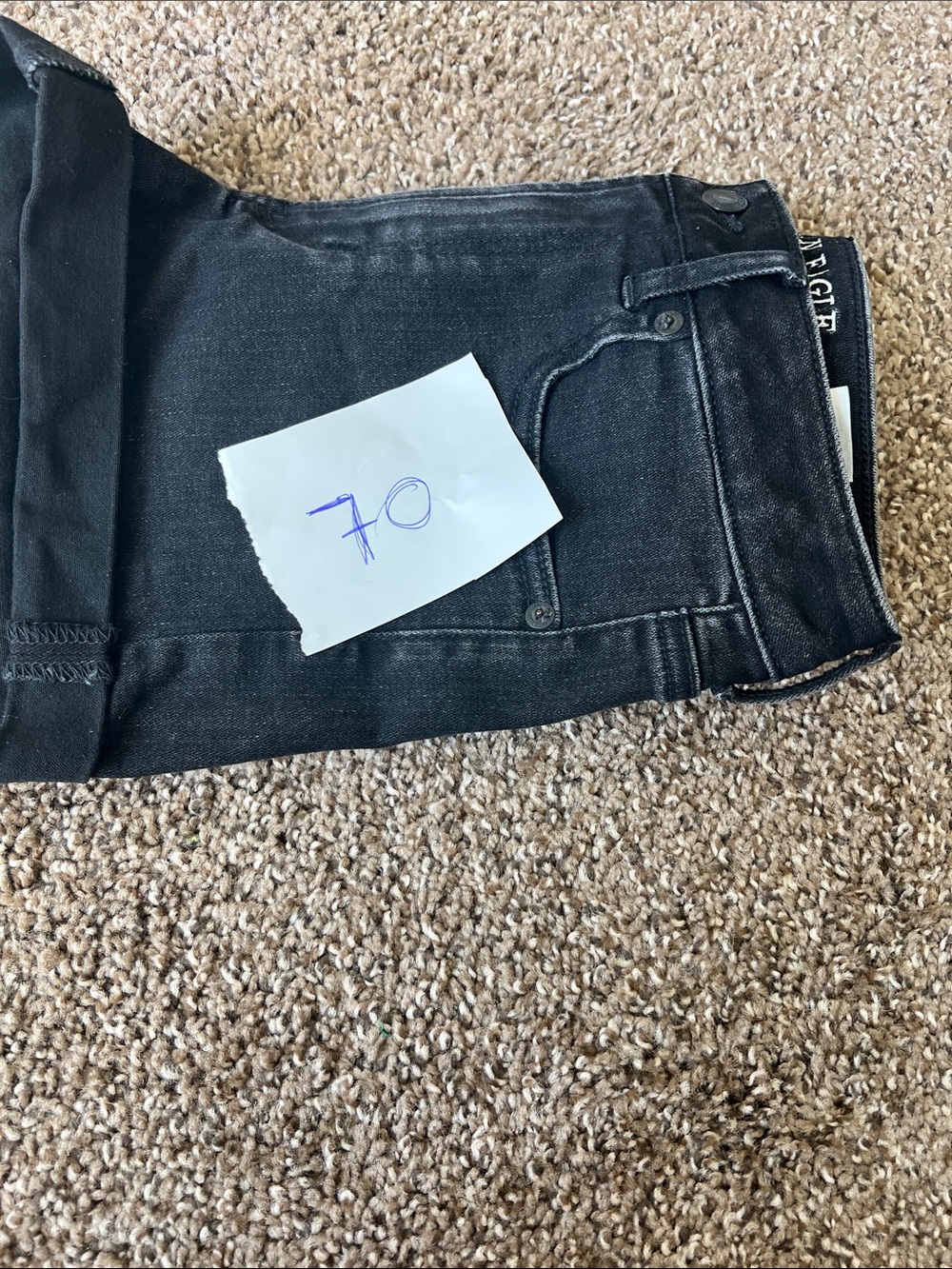 American Eagle Outfitters Black Roll-Cuff Denim Shorts - Picture 7 of 7